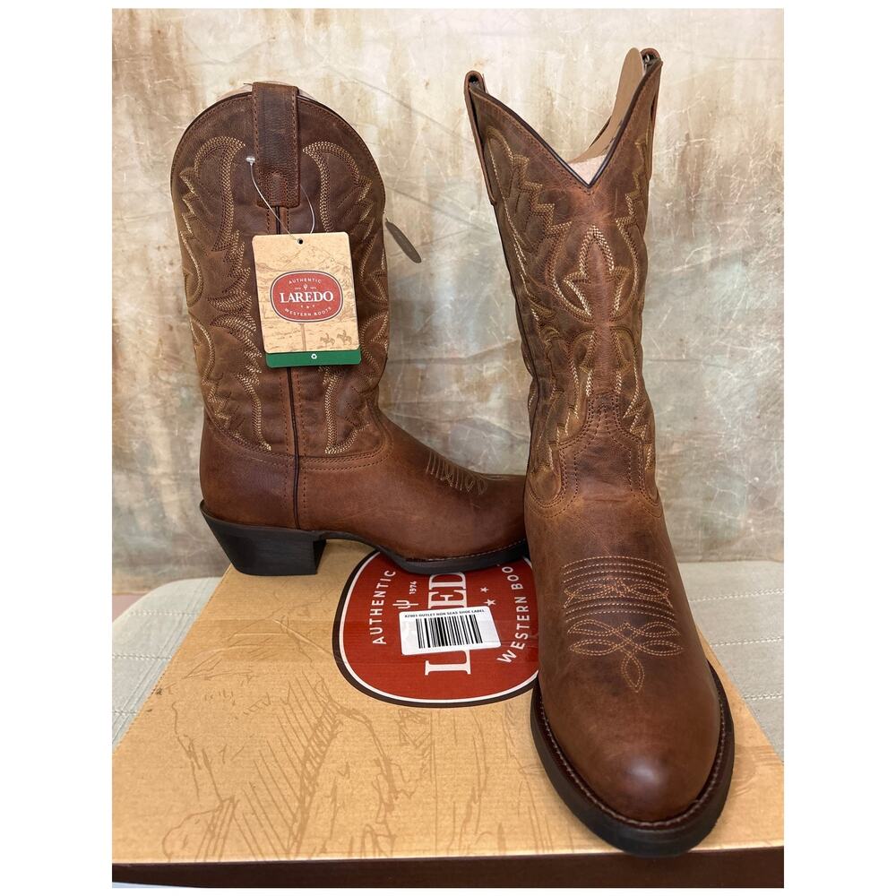 Laredo Birchwood 68452 Men's Western Cowboy Boot Tan Distressed Leather Sz 9.5 D - Picture 5 of 15
